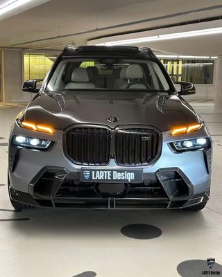 بي ام دبليو X7 كربون فائبر جسم كيت X7 LD نمط كربون فائبر الجهة الأمامية شفة موزع قوس عجلة غطاء