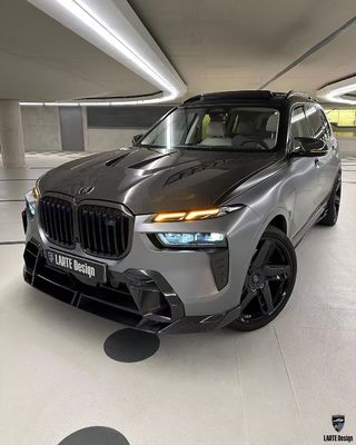 بي ام دبليو X7 كربون فائبر جسم كيت X7 LD نمط كربون فائبر الجهة الأمامية شفة موزع قوس عجلة غطاء