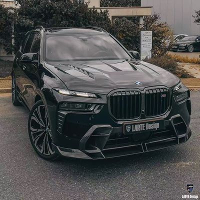 بي ام دبليو X7 كربون فائبر جسم كيت X7 LD نمط كربون فائبر الجهة الأمامية شفة موزع قوس عجلة غطاء