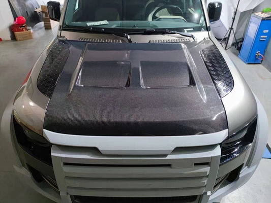 غطاء الألياف الكربونية لـ Land Rover Defender مادة الألياف الكربونية Defender تم تحديث غطاء نمط SVR