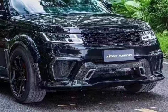 طراز ASPEC Runde CF&amp; FRP مجموعة الجسم الواسعة المصد الأمامي المصد الخلفي المصد الجانبي لـ Land Rover RANGE ROVE SPORT 2014-2017