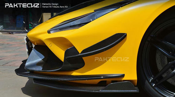 مجموعة ألياف الكربون من طراز Paktechz لـ فيراري F8 مجموعة الألياف الكربونية للجسم المقدمة