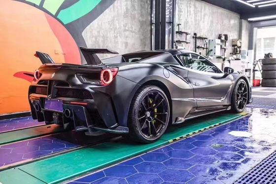 قطع غيار السيارات لـ فيراري 488 كيس الجسم 488 أحدث أسلوب MSY أمامية و خلفية مضاربة سبويلر كيس الجسم الألياف الكربونية