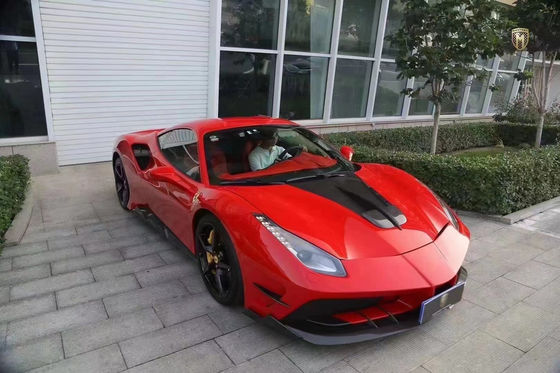 لـ فيراري 488 كيس جسم الألياف الكربونية 488 تحديث أسلوب ميشا الأمامية والخلفية المقابس المتعثرة غطاء كيس جسم الألياف الكربونية