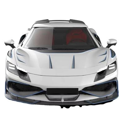 296GTB فيراري كيت سيارة جسم 2021 ألياف الكربون الجافة الشفاه الأمامية السيارة الأمامية مضخم مضخم