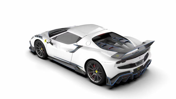 296GTB فيراري كيت سيارة جسم 2021 ألياف الكربون الجافة الشفاه الأمامية السيارة الأمامية مضخم مضخم
