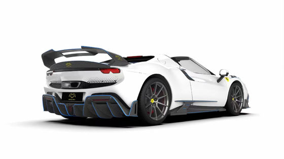 296GTB فيراري كيت سيارة جسم 2021 ألياف الكربون الجافة الشفاه الأمامية السيارة الأمامية مضخم مضخم
