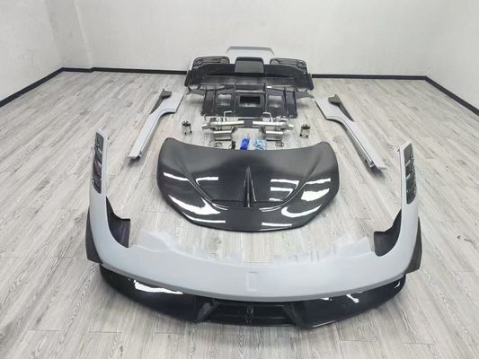 فيراري 458 كيس الجسم SP Style ألياف الكربون الأمامية والخلفية المصد الفاشل 2010-2014