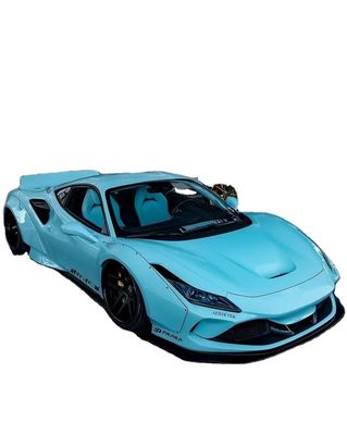 F8 Ferrari Auto Body Kit LB Style Blue Carbon Fiber Spoiler Lip Wide Body Kit قوس العجلات