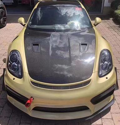 منتجات ألياف الكربون لشركة بورشه 981 بوكسستر غطاء فتحة محرك ألياف الكربون 981 2013-2015