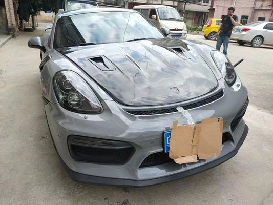 منتجات ألياف الكربون لشركة بورشه 981 بوكسستر غطاء فتحة محرك ألياف الكربون 981 2013-2015