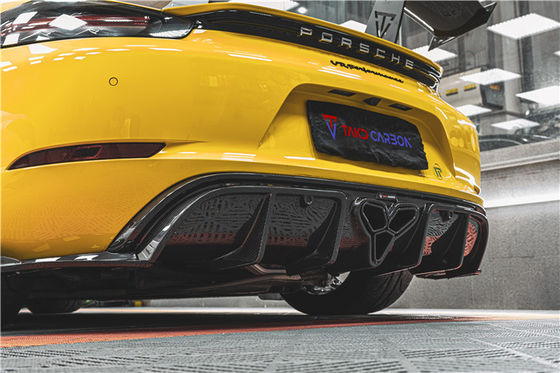 لمجموعة جسم بورشه 718 بوكسستر كايمان مادة ألياف الكربون 718 ألياف الكربون الواسعة الخلفية EVO Style 718 مجموعة جسم ألياف الكربون