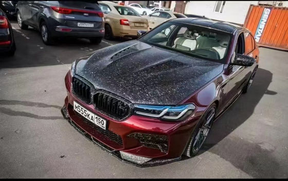 لسيارة بي إم دبليو سلسلة 5 G30 G38 F90 غطاء آلة ألياف الكربون G30 G38 F90 غطاء فتحة محرك ألياف الكربون الجاف