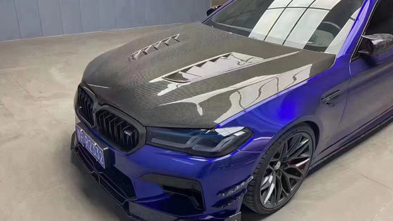 لسيارة بي إم دبليو سلسلة 5 G30 G38 F90 غطاء آلة ألياف الكربون G30 G38 F90 غطاء فتحة محرك ألياف الكربون الجاف