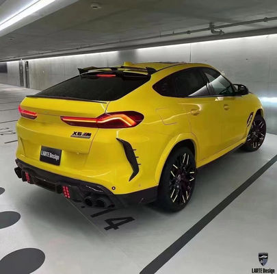 قطع غيار السيارات لسيارة بي ام دبليو X6M F96 مجموعة جسم الألياف الكربونية X6M F96 تحديث LARTE تصميم أسلوب الجبهة مجرفة موزع سبويلر مجموعة جسم