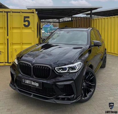 قطع غيار السيارات لسيارة بي ام دبليو X5M F95 مجموعة جسم ألياف الكربون X5M F95 تحديث أسلوب LD الجبهة المبرحة الواسعة