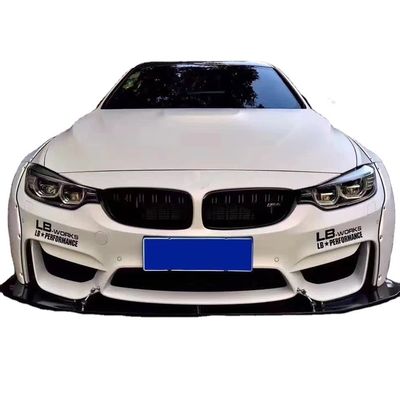مجموعة LB واسعة الجسم لـ BMW M4 F82 مجموعة واسعة الجسم M4 F82 تحديث LB Style Front Lip Diffuser Spoiler مجموعة جسم الألياف الكربونية