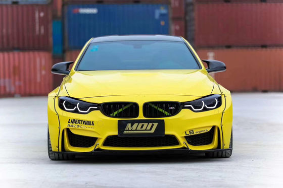 مجموعة LB واسعة الجسم لـ BMW M4 F82 مجموعة واسعة الجسم M4 F82 تحديث LB Style Front Lip Diffuser Spoiler مجموعة جسم الألياف الكربونية