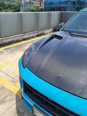 2019 Black Porsche Cayenne Body Kit TH Style Hood غطاء المحرك ألياف الكربون الجافة