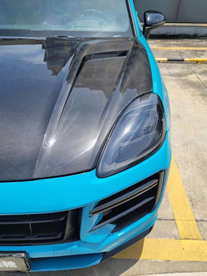 2019 Black Porsche Cayenne Body Kit TH Style Hood غطاء المحرك ألياف الكربون الجافة