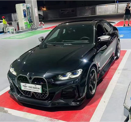 لـ BMW I4 كيس جسم ألياف الكربون I4 كيس جسم ألياف الكربون أمام شفتي Diffuser Spoiler Side Skirt Hood I4