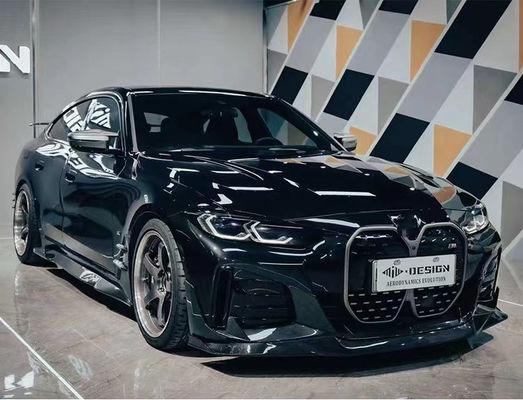 لـ BMW I4 كيس جسم ألياف الكربون I4 كيس جسم ألياف الكربون أمام شفتي Diffuser Spoiler Side Skirt Hood I4