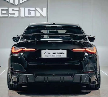 لـ BMW I4 كيس جسم ألياف الكربون I4 كيس جسم ألياف الكربون أمام شفتي Diffuser Spoiler Side Skirt Hood I4