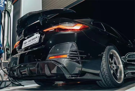 لـ BMW I4 كيس جسم ألياف الكربون I4 كيس جسم ألياف الكربون أمام شفتي Diffuser Spoiler Side Skirt Hood I4