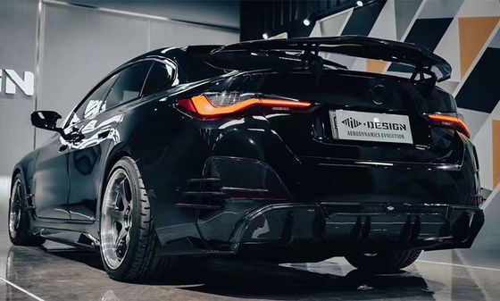 لـ BMW I4 كيس جسم ألياف الكربون I4 كيس جسم ألياف الكربون أمام شفتي Diffuser Spoiler Side Skirt Hood I4