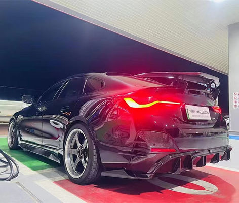 لـ BMW I4 كيس جسم ألياف الكربون I4 كيس جسم ألياف الكربون أمام شفتي Diffuser Spoiler Side Skirt Hood I4