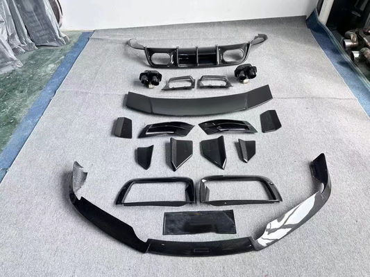 إصلاح بورشه 992 كيس الجسم BS Style Turbo Widebody Diffuser Spoiler ألياف الكربون الجافة