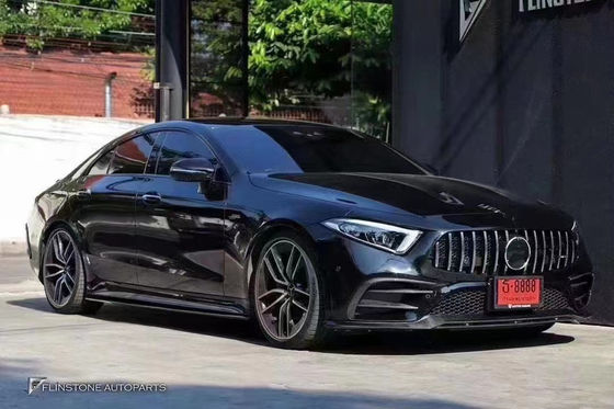 مبيعات 2018-2022 لميرسيدس CLS300 CLS350 W257 مجموعة جسم الألياف الكربونية CLS ألياف الكربونية المقبلة المكافحة المتعثرة خلفية الواسع