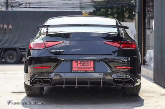 مبيعات 2018-2022 لميرسيدس CLS300 CLS350 W257 مجموعة جسم الألياف الكربونية CLS ألياف الكربونية المقبلة المكافحة المتعثرة خلفية الواسع