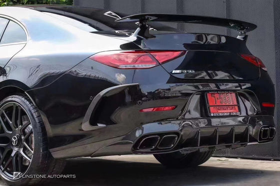 مبيعات 2018-2022 لميرسيدس CLS300 CLS350 W257 مجموعة جسم الألياف الكربونية CLS ألياف الكربونية المقبلة المكافحة المتعثرة خلفية الواسع