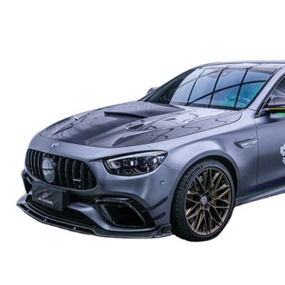 قطع غيار السيارات مجموعة جسم ألياف الكربون لميرسيدس E63S E63s ألياف الكربون الجبهة المكعب الواسع المتفشي مكافئ الألياف الكربونية
