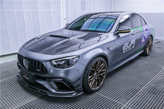 قطع غيار السيارات مجموعة جسم ألياف الكربون لميرسيدس E63S E63s ألياف الكربون الجبهة المكعب الواسع المتفشي مكافئ الألياف الكربونية