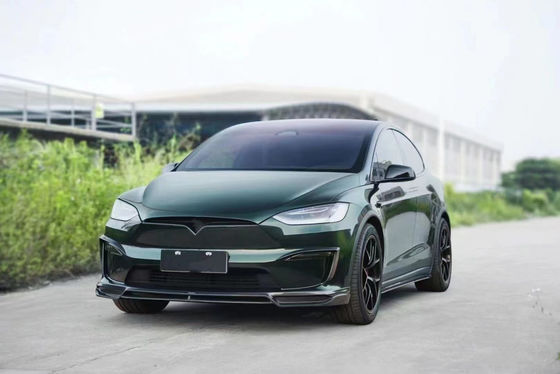 CMST Tesla Model X كيت الجسم الخضراء الداكنة Tesla Widebody Kit 2023 مضخة الشفاه الأمامية