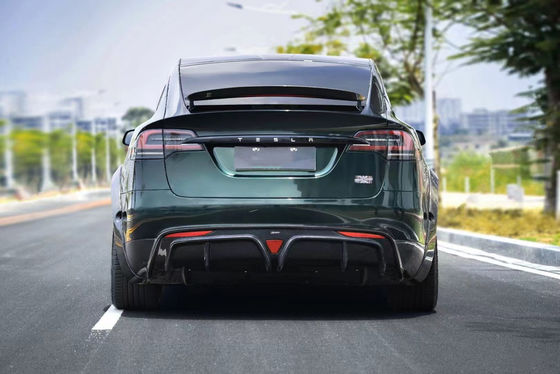 CMST Tesla Model X كيت الجسم الخضراء الداكنة Tesla Widebody Kit 2023 مضخة الشفاه الأمامية