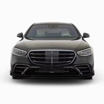 لـ مرسيدس S-Class W223 S400 S450 مجموعة جسم ألياف الكربون W223 Maybach تم ترقيته BUS Style Front Shove Diffuser Spoiler