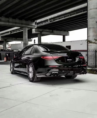 لـ مرسيدس S-Class W223 S400 S450 مجموعة جسم ألياف الكربون W223 Maybach تم ترقيته BUS Style Front Shove Diffuser Spoiler